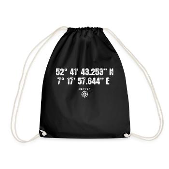 Meppen Geocacher Geschenk Standort GPS Stadt - Turnbeutel - Schwarz - Vorne