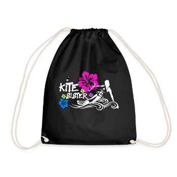 Kitesurf Kitesister - Turnbeutel - Schwarz - Vorne