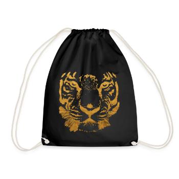 Tigers Optik - Turnbeutel - Schwarz - Vorne