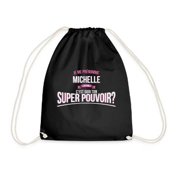 Michelle super pouvoir cadeau - Sac de sport léger - noir - Devant