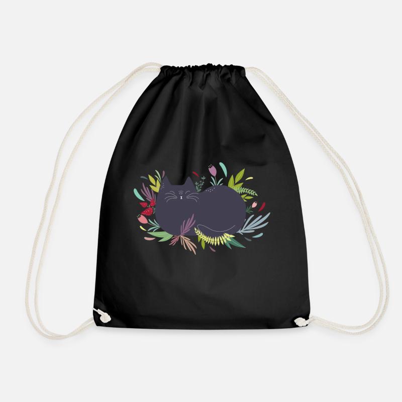 Chat dans le Flowergarden - Sac de sport léger - noir