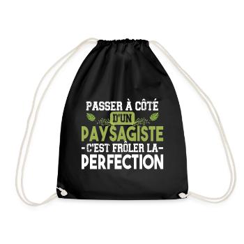 Paysagiste élagueur jardin métier arbuste cadeau - Sac de sport léger - noir - Devant