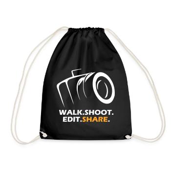 Walk Shoot Edit Share - Turnbeutel - Schwarz - Vorne