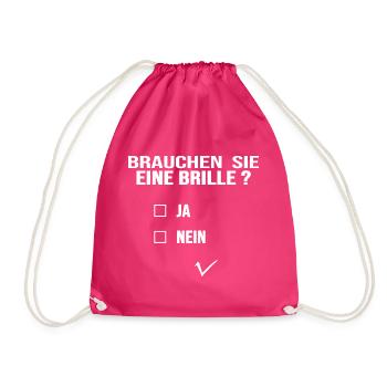 optiker augenoptiker optik sehtest visus - Turnbeutel - Fuchsia - Vorne