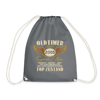 Oldtimer Jahrgang 2005 17. Geburtstag Geschenk Fun - Turnbeutel - Grau - Vorne