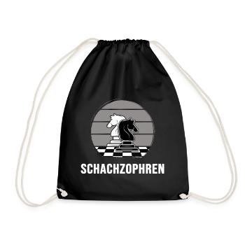 schach schachbrett schachspieler schachmatt - Turnbeutel - Schwarz - Vorne
