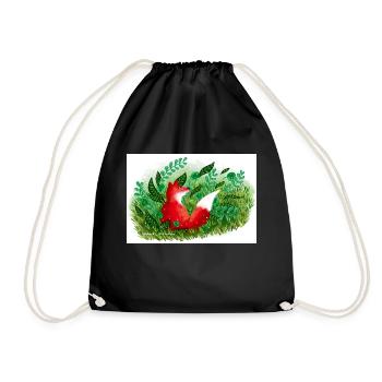 Fox - Drawstring Bag - black - Front