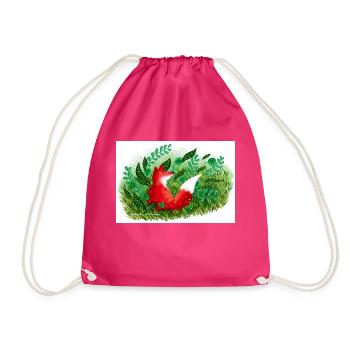 Fox - Drawstring Bag - fuchsia - Front