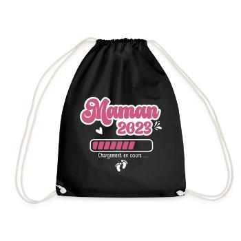 Maman En 2023 Annonce Grossesse Future Maman - Sac de sport léger - noir - Devant