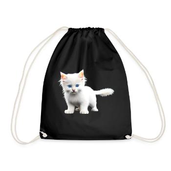 Catbaby cute - Drawstring Bag - black - Front