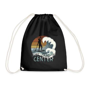 Found My Center Yoga Zen SUP Surfer Stand-Up Paddling - Drawstring Bag - black - Front