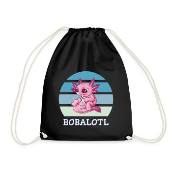 Boba Bubble Tea Axolotl Bobalotl - Drawstring Bag - black - Front