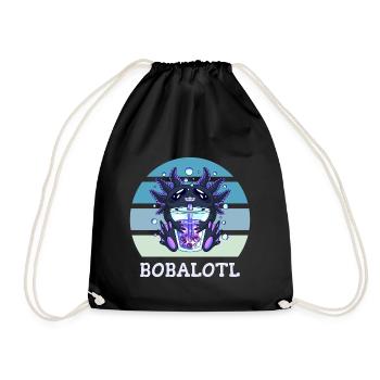 Boba Bubble Tea Axolotl Bobalotl - Drawstring Bag - black - Front
