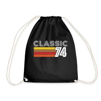 Classic 74 Vintage Birthday Gift 1974 - Drawstring Bag - black - Front