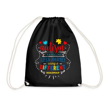 Autism Gift Asperger's Parents Awareness ADHD - Drawstring Bag - black - Front