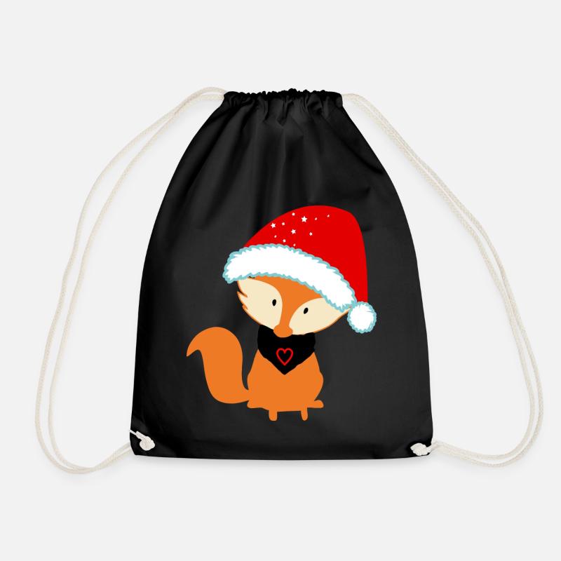 Weihnachten Fuchs Kind - Turnbeutel - Schwarz