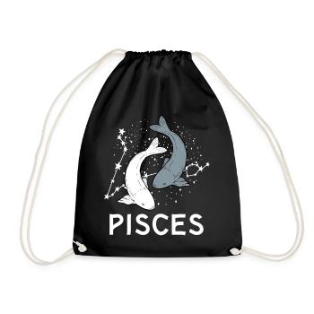Signes du zodiaque Poissons - Sac de sport léger - noir - Devant
