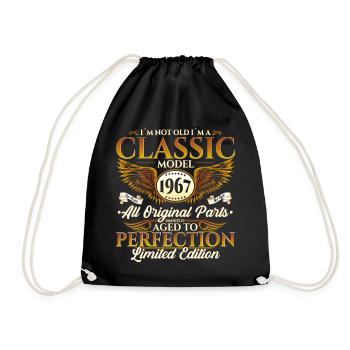 Born in 1967 Classic Birthday Gift Men - Drawstring Bag - black - Front
