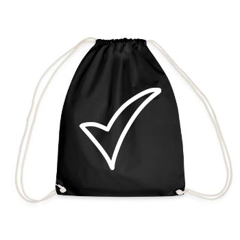 Haken Emoji Skizze Zeichnung weiß - Drawstring Bag - black - Front