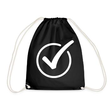 Haken Emoji Skizze Zeichnung weiß - Drawstring Bag - black - Front