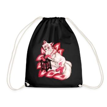 Kitsune Fuchs Fuchsgeist Inari Japan Mythologie - Turnbeutel - Schwarz - Vorne