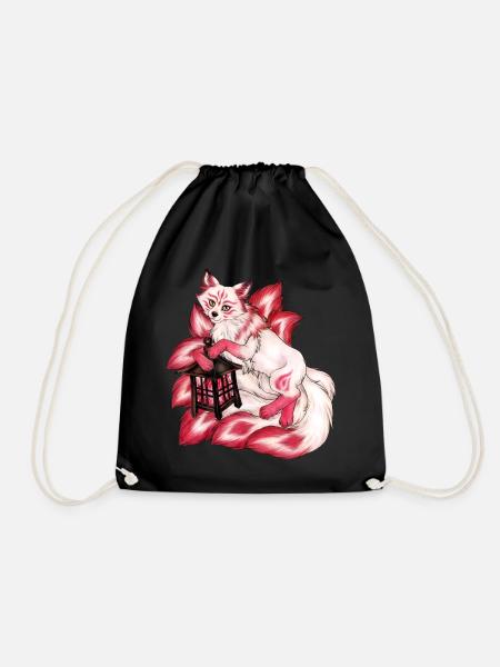 Kitsune Fuchs Fuchsgeist Inari Japan Mythologie - Turnbeutel - Schwarz