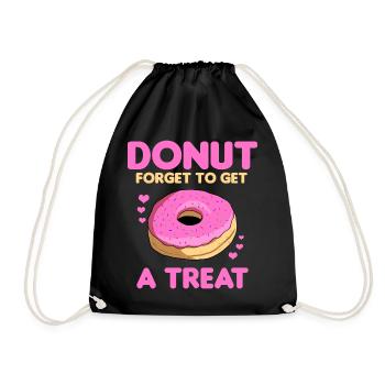 Donut -Liebhaber Naschkatze - Turnbeutel - Schwarz - Vorne
