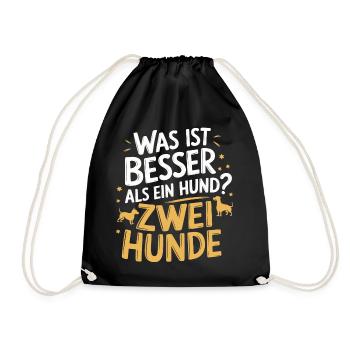 Hund Hunde Haustier Lustige Sprüche - Turnbeutel - Schwarz - Vorne