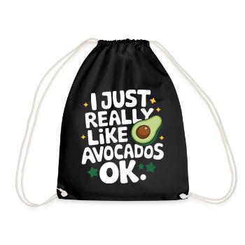 Avocado Essen Guacamole Vegan - Turnbeutel - Schwarz - Vorne