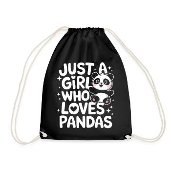Pandabär Panda Tier Pandas - Turnbeutel - Schwarz - Vorne