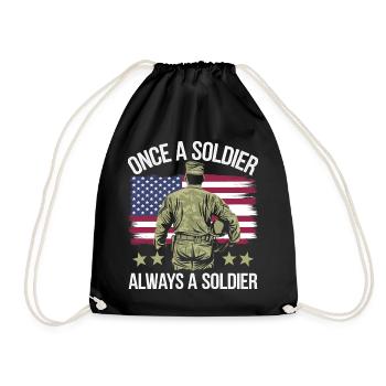 Soldat militaire vétéran - Sac de sport léger - noir - Devant