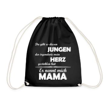 Ich liebe meinen Sohn - Mama - Turnbeutel - Schwarz - Vorne