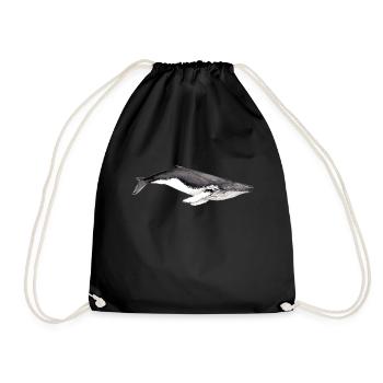 Yubarta - Baleine à bosse - Humpback whale - Drawstring Bag - black - Front