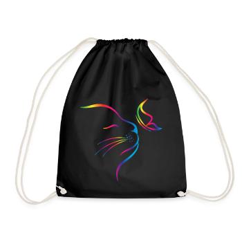 rainbow butterfly cat - Sac de sport léger - noir - Devant