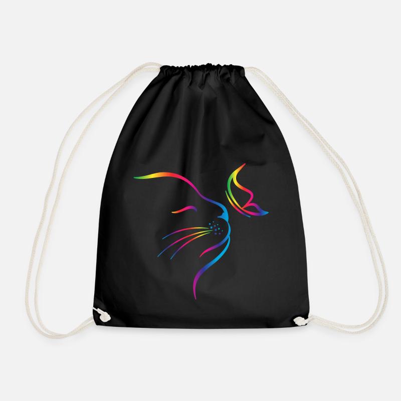 rainbow butterfly cat - Turnbeutel - Schwarz