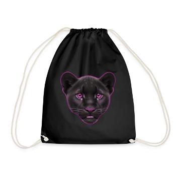 Pink Baby Panther | Baby Panther Head - Drawstring Bag - black - Front
