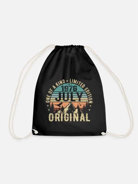 Juli 1976 Geburtstag Juli 1976 Geburtstagsgeschenk - Turnbeutel - Schwarz