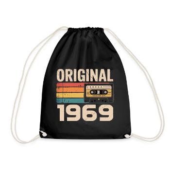 Original 1969 Vintage 1969 Retro Birthday - Drawstring Bag - black - Front