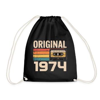Original 1974 Vintage 1974 Rétro Anniversaire - Sac de sport léger - noir - Devant