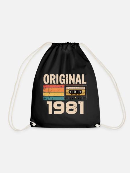 Originaler Retro-Geburtstag von 1981 Vintage 1981 - Turnbeutel - Schwarz