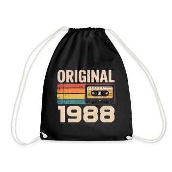 Original 1988 Vintage 1988 Retro Birthday - Drawstring Bag - black - Front