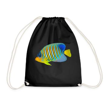 Fisch - Turnbeutel - Schwarz - Vorne