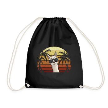 Années 80, style rétro, alpaga et lunettes de soleil Hipster L - Sac de sport léger - noir - Devant