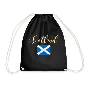 scotland flag highland - Drawstring Bag - black - Front