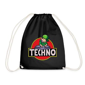 Techno music party - Turnbeutel - Schwarz - Vorne