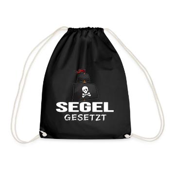Küsten-Pirat Kapitän moin moin "Segel gesetzt" - Turnbeutel - Schwarz - Vorne