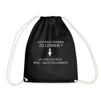 Malle, Lust mich kennen zu lernen ? - Turnbeutel - Schwarz - Vorne