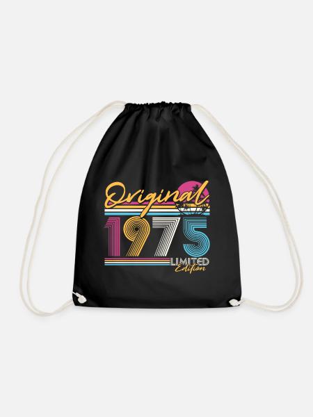 1975 Jahrgang Geburtstag Vintage Retro Geschenk - Turnbeutel - Schwarz