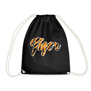Motif de lettrage Tigre rayures noires - Sac de sport léger - noir - Devant