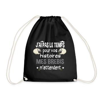 Brebis mouton laine agneau. Cadeau ferme agricole - Sac de sport léger - noir - Devant